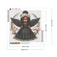 thumbnail image 2 of Pintura de diamante 5D DIY, taladro redondo completo, kit de niña ángel, decoración del hogar, 40x40cm, negro, 2 of 9