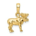 thumbnail image 3 of Real 14kt Yellow Gold 3-D Moose Pendant; for Adults and Teens; for Women and Men, 3 of 4