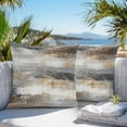 thumbnail image 4 of Abstract White Ombre Brown Outdoor Pillow Covers Pack of 2 Oil Painting Waterproof Throw Pillow Covers Decorative Cushion Cases for Patio Garden Tent Balcony Couch 24x24 inch, 4 of 8