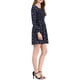 thumbnail image 4 of Vestido floral de manga larga con escote cuadrado de INSPIRE CHIC S Azul oscuro, 4 of 6