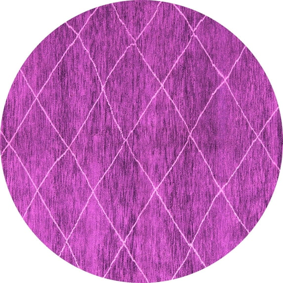 Ahgly Company Indoor Round Abstract Pink Modern Area Rugs, 5' Round