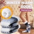 thumbnail image 2 of Womens Fuzzy Slipper Grips Socks Fluffy Winter Warm Fleece Lining Non Slip Thick Thermal Cozy Plush Socks, 2 of 6