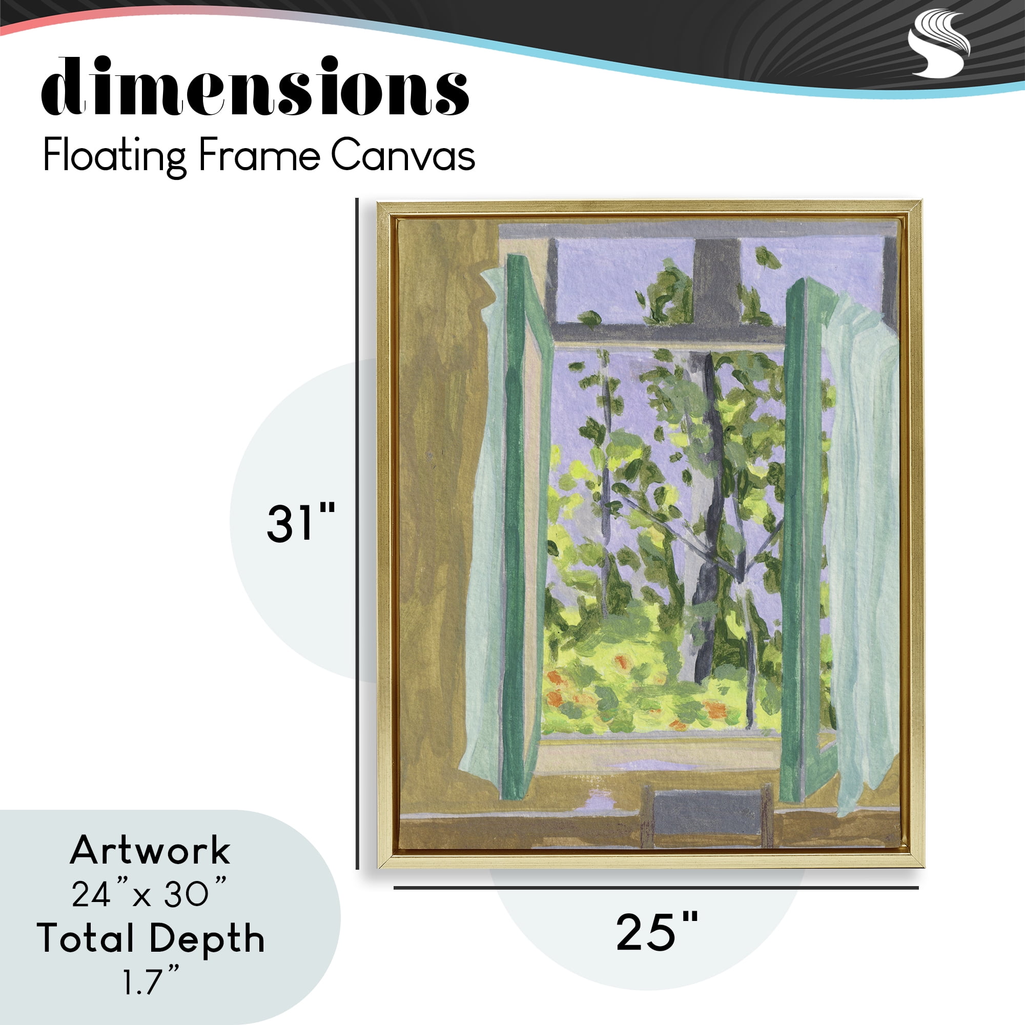 A Seat For Spring Gold Framed Floater Canvas Wall Art, design by Melissa Wang