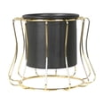 thumbnail image 2 of Weloille Wrought Iron Cylinder Flower Pot, Rustproof Drainage Hole Design Stable Planter, Modern Simple Style Decorative Plant Container for Indoor Outdoor Balcony Garden Patio Decor, 2 of 6
