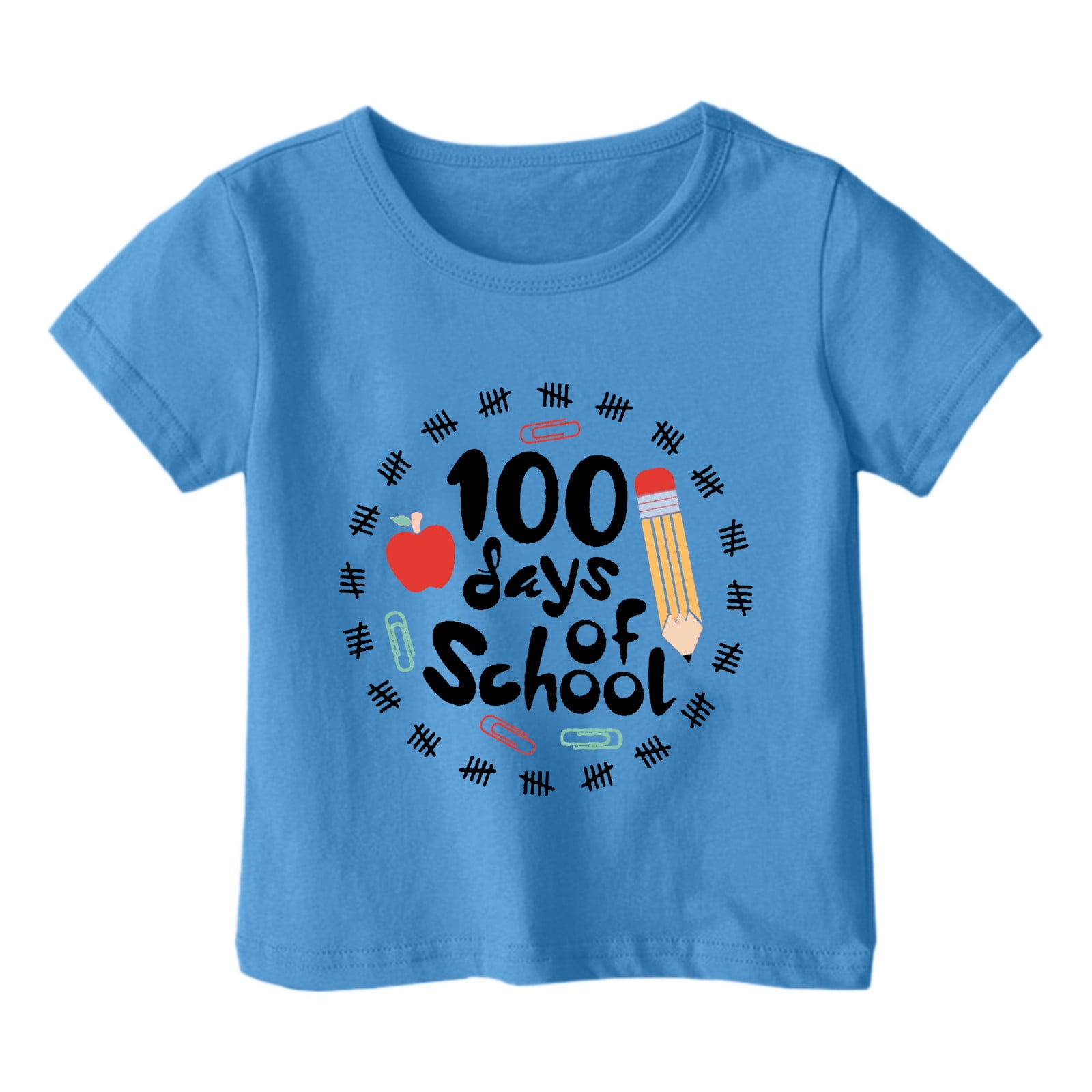 TZEWGL T-Shirts pour Enfants Imprimé Dessin Animé Col Rond Ample Manches Courtes Vêtements pour Filles Garçons Taille 8-9T