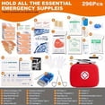 thumbnail image 3 of 296PCS First Aid Kit For Car Emergency Supplies Mini Compact Bag For Backpack, Basic Camping Essentials Survival Kit For Hiking Trave Travel, Home, Office, Vehicle, Camping, Workplace & Outdoor, 3 of 4