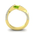 thumbnail image 4 of Diamond-Capitals 1.20 Carat Beautiful Princess Cut Peridot Gemstone & Natural Diamond (F-G/VS1) Proposal Ring for Ladies Solid 18K Yellow Gold Size 7.5, 4 of 8