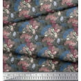 thumbnail image 2 of Soimoi Blue polyester Crepe Fabric Insect & Texture Printed Fabric 1 Yard 42 Inch Wide, 2 of 2