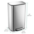 thumbnail image 3 of Kitchen Trash Can with Lid, Stainless Steel Garbage Can with Foot Pedal & Removable Inner Bucket, Rectangular Step On Waste Bin for Office Bedroom Living Room, 3 of 7