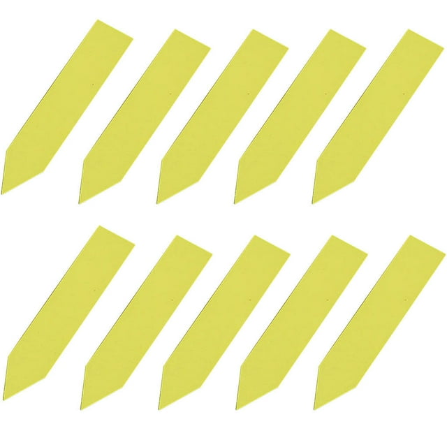 10pc/set Reusable PVC Plant Tag Label Tree Fruit Seedling Garden Flower Pot Name PH Value Labels, Yellow