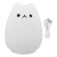 thumbnail image 3 of QIILU Chat en Forme de Veilleuse USB Charge Silicone Changement de Couleur LED Touch Ambient, 3 of 8