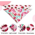 thumbnail image 5 of Summer Dog Bandanas 2 Large Pack,Pink Strawberry Blue Red Watermelon Reversible Adjustable Triangle Pet Scarves for Boy and Girl,Cute Fruit Bandana for Small Medium Large Dogs Cats(Medium), 5 of 5
