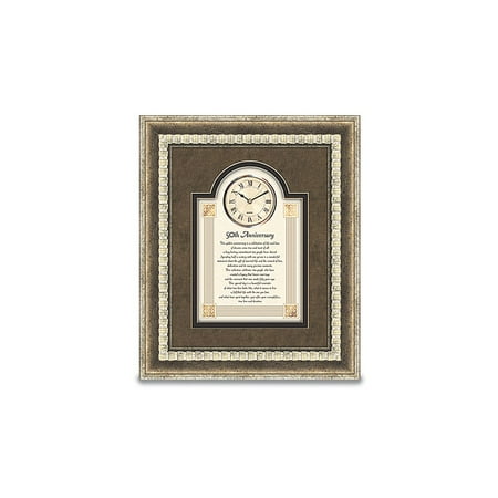 50th Anniversary Clocks - 50th Anniversary Framed Sentiment W/clock