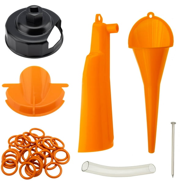 Kit de cambio de aceite para Harley con tapa de filtro de aceite, llave y embudos