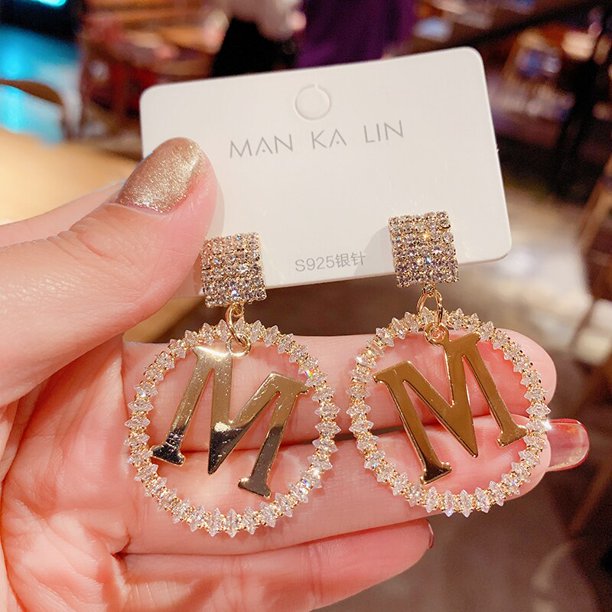 Pendientes de mujer, pendientes de diamantes de imitación dorados para mujer, pendientes de Metal geométricos Vintage coreanos, regalo de joyería de moda 2021 Tan Jianjun unisex