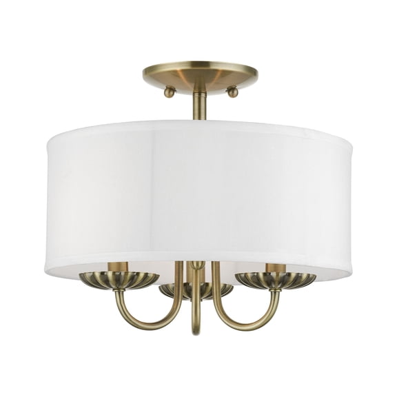 Livex Lighting - Brookdale - 3 Light Semi-Flush Mount In Transitional Style-11