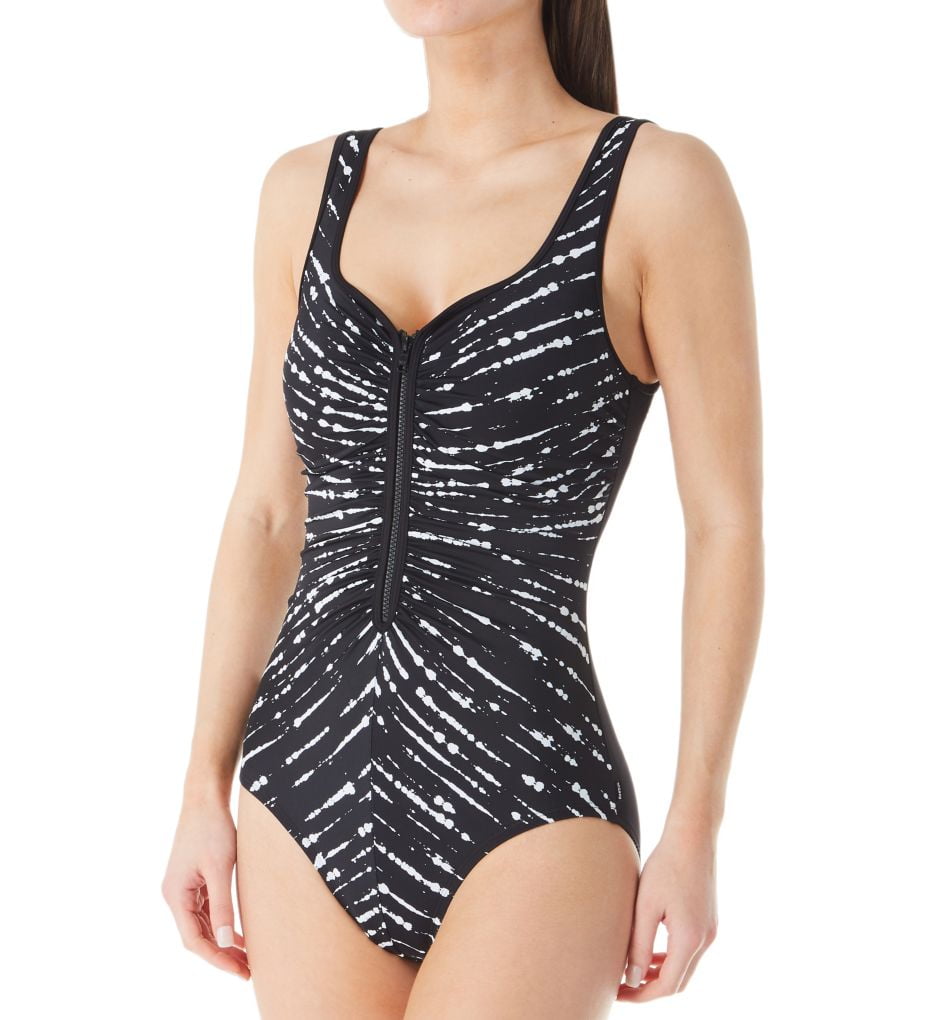 zip one piece swimsuit