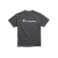 thumbnail image 1 of Champion Mens Classic Jersey Short-Sleeve Tee, XL, Script Logo Granite Heather, 1 of 7