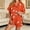 Orange, variant on CUIYUAN Pajama for Women Sets 2 Piece Short Sleeve Pj Sets Satin Sleepwear Button Down Loungewear Set Halloween Pajamas Set 2026 Fall Lounge Sets for Women