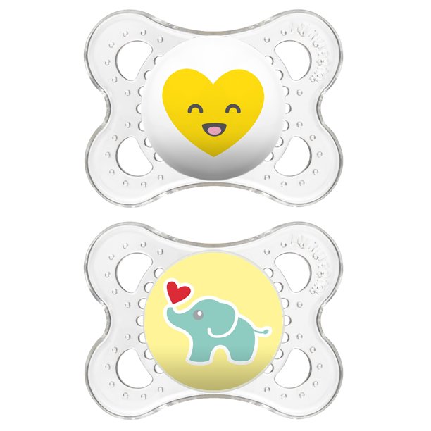 MAM Pacifiers, Baby Pacifier 06 Months, Best Pacifier for Breastfed Babies, ‘Clear’ Design