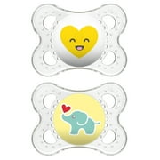 MAM Pacifiers, Baby Pacifier 0-6 Months, Best Pacifier for Breastfed Babies, ‘Clear’ Design Collection, Unisex, 2-Count