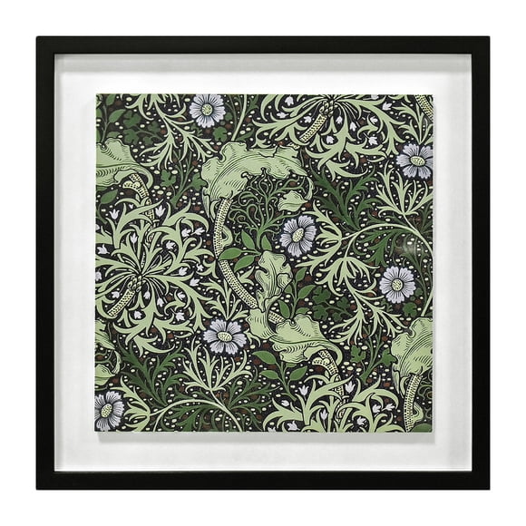 William Morris Seaweed Wood Framed Plaque