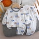 thumbnail image 2 of Odeerbi 1-6 Años Niños Niñas Pijama de Verano de Algodón de Manga Larga Conjunto de Pantalones Con Estampado Suave Ropa de Dormir Conjuntos de Pijama de Dos Piezas, 2 of 5