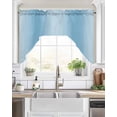 thumbnail image 2 of Blue Ombre Kitchen Swag Valance for Window, Rod Pocket Short Kitchen Curtains&nbsp;36 Inch Length, Modern Abstract Art Farmhouse Gradient Swag Topper Small Window Treatment for Cafe Bathroom Bedroom, 2 of 6