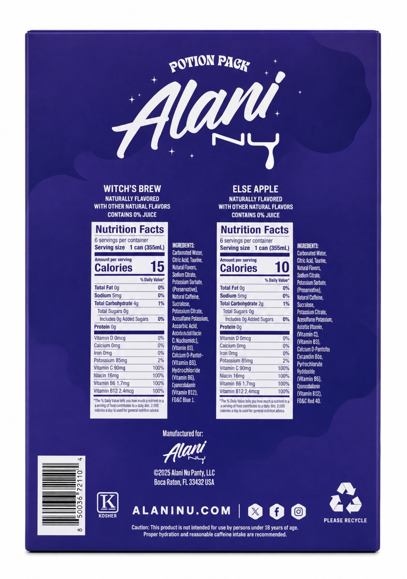 Alani Potion Pack Energy Drink Variety Pack, 12 fl oz, 12 Count WITCHES BREW RUBY APPLE