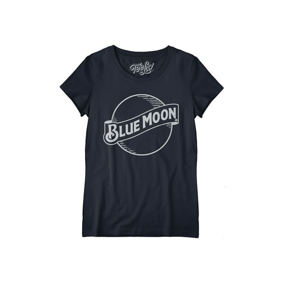 Tee Luv Women's Blue Moon Beer Logo Scoop Neck Shirt (L)