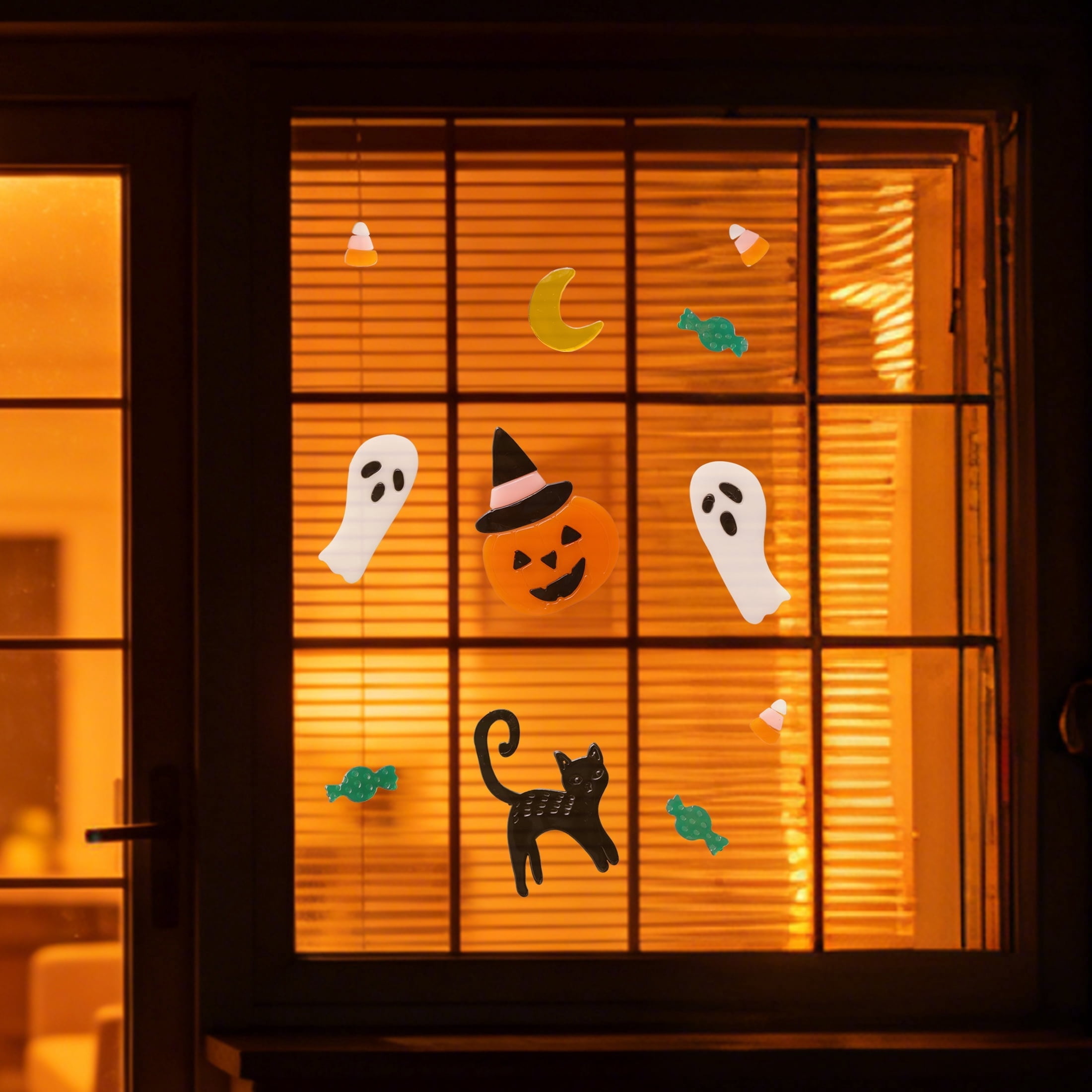 Ghosts and Cat Gel Clings, Multicolor, 5.5" x 12.1", Halloween by Way To Celebrate