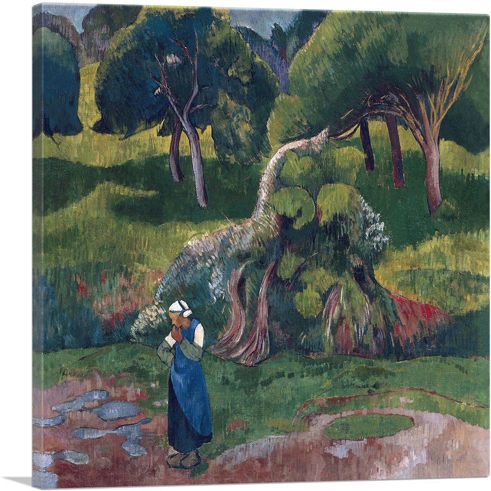 ARTCANVAS Landscape At Le Pouldu 1890 Canvas Art Print by Paul Serusier - Size: 12" x 12" (0.75" Deep)