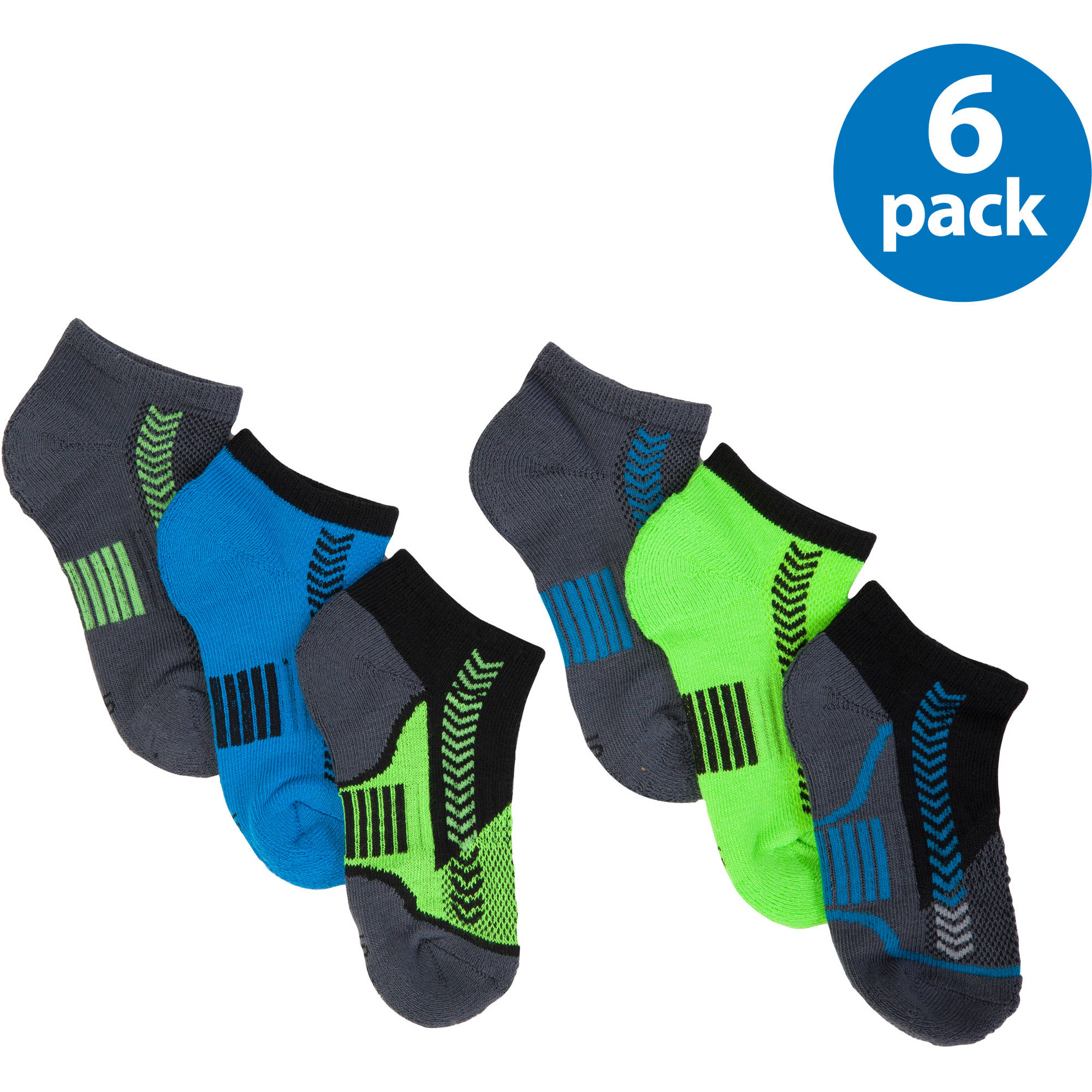 No Show Socks, 6 Pairs (Little Boys & Big Boys)