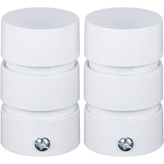 2PCS Column Aluminum Curtain Rod Covers Ends White Curtain Finials Ends Caps Pole Finials 28mm Inner Diameter Curtain Heads