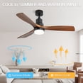 thumbnail image 6 of "Sofucor 52"" Ceiling Fan with Lights, Remote Control, Reversible Noiseless Motor, 3 Walnut Wooden Blades", 6 of 11