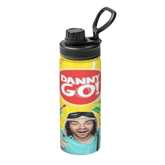 Danny Go 18oz Double 3D Wall Stainless Steel Sports Water Bottle, Leak‑Proof Flip‑Cap Travel Tumbler for Outdoor Daily Use
