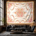 thumbnail image 6 of Symmetrical Floral Mandala on Pale Blue-Gray Background Romantic Vintage for Boho Lovers Botanical Wall Art Birthday Gift Tapestry Wall Hanging for Bedroom and Living Room, 6 of 7