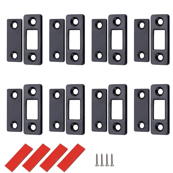 Ultra-Thin Invisible Cabinet Door Magnets, Cabinet Magnetic Catch, Magnetic Cabinets Door Latches, Ultra Thin Cabinets Doors Magnetics Catch for Drawer Magnets Adhesive (8Pairs,Black)