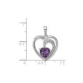 thumbnail image 2 of 4/5 Carat (Ctw) Natural Amethyst Heart Pendant Necklace in Sterling Silver with Chain for Women, 2 of 5
