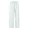 thumbnail image 6 of bbyeadc Work Pants for Women Oversize Wide Leg Dress Pants Women High Waisted Straight Professional Outfits 4x 5x Dressy Solid Color Slacks with Pockets, White M, 6 of 9