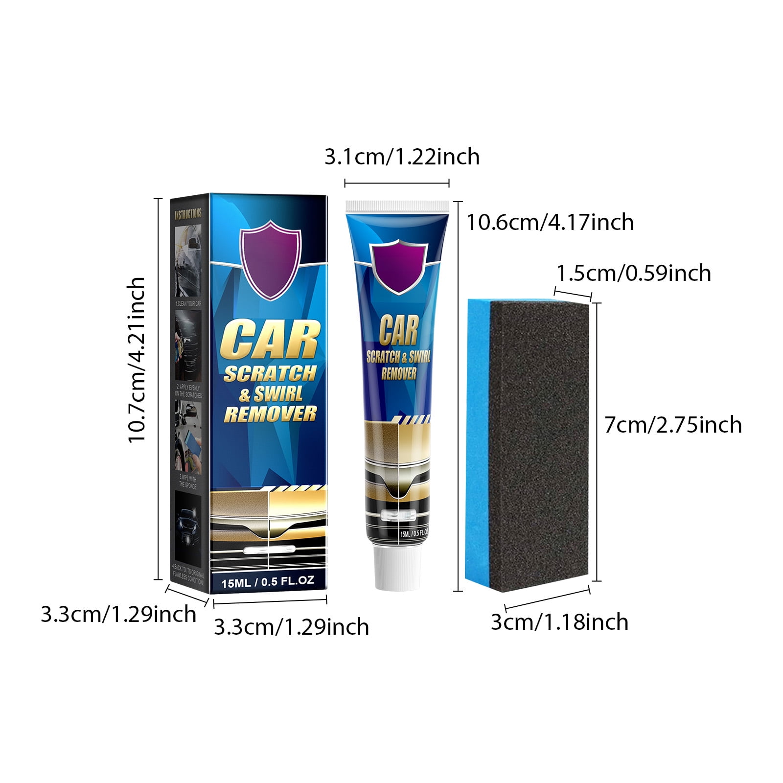 Alvantor Car Scratch Repair Kit for All Paint Colors, 0.5 fl oz
