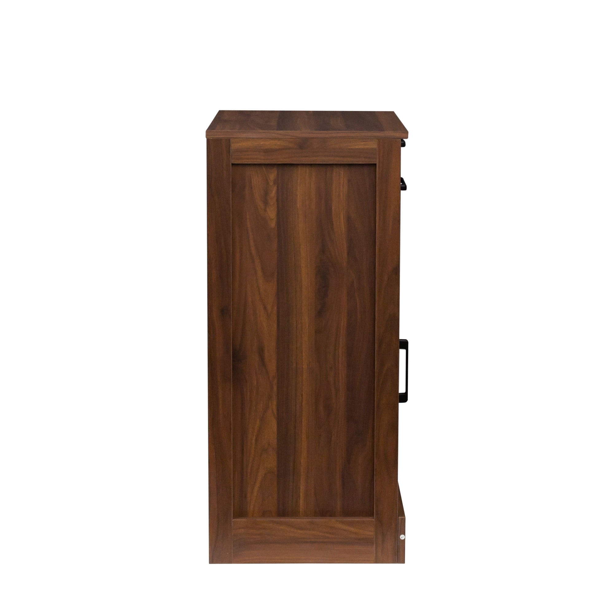 Wine Bar Cabinet with Hutch, Modular Storage Cabinet for Dining Room or Office with Drawer and Shelves, Brown Walnut Finish, Versatile Home Organization