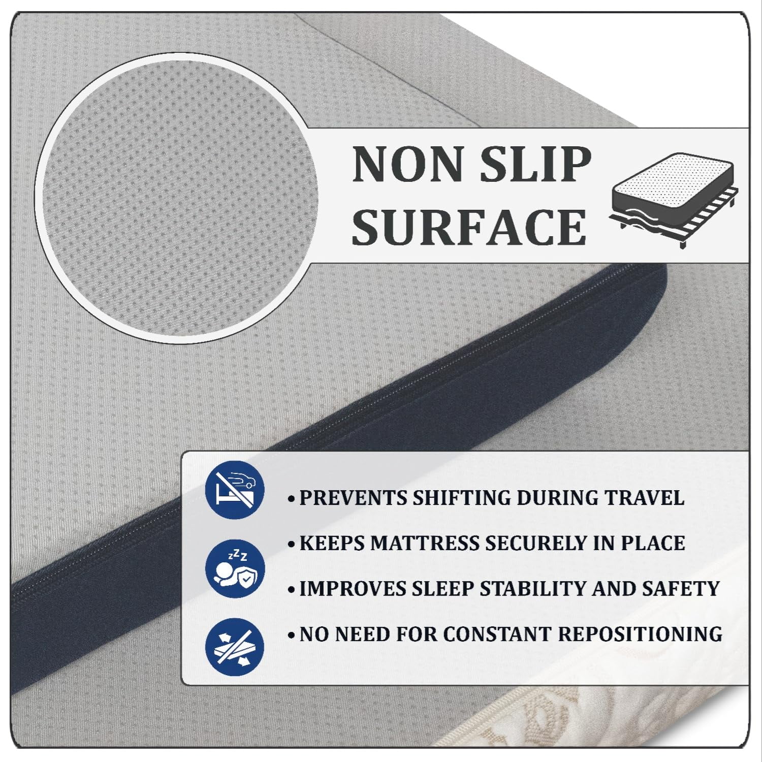 Foamma 8” x 38” x 80” Water Resistant Gel Memory Foam RV Bunk Mattress, Firm High Density Foam Base, Comfortable and Durable Polyester Cover, Truck, Camper, Travel Trailer, Made in USA