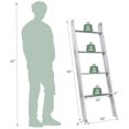 thumbnail image 2 of Spaco 4-Tier Wall Leaning Ladder Shelf Stand-Gray, Towel Rack for Small Bathroom, Towel Holder for Bathroom, 2 of 7