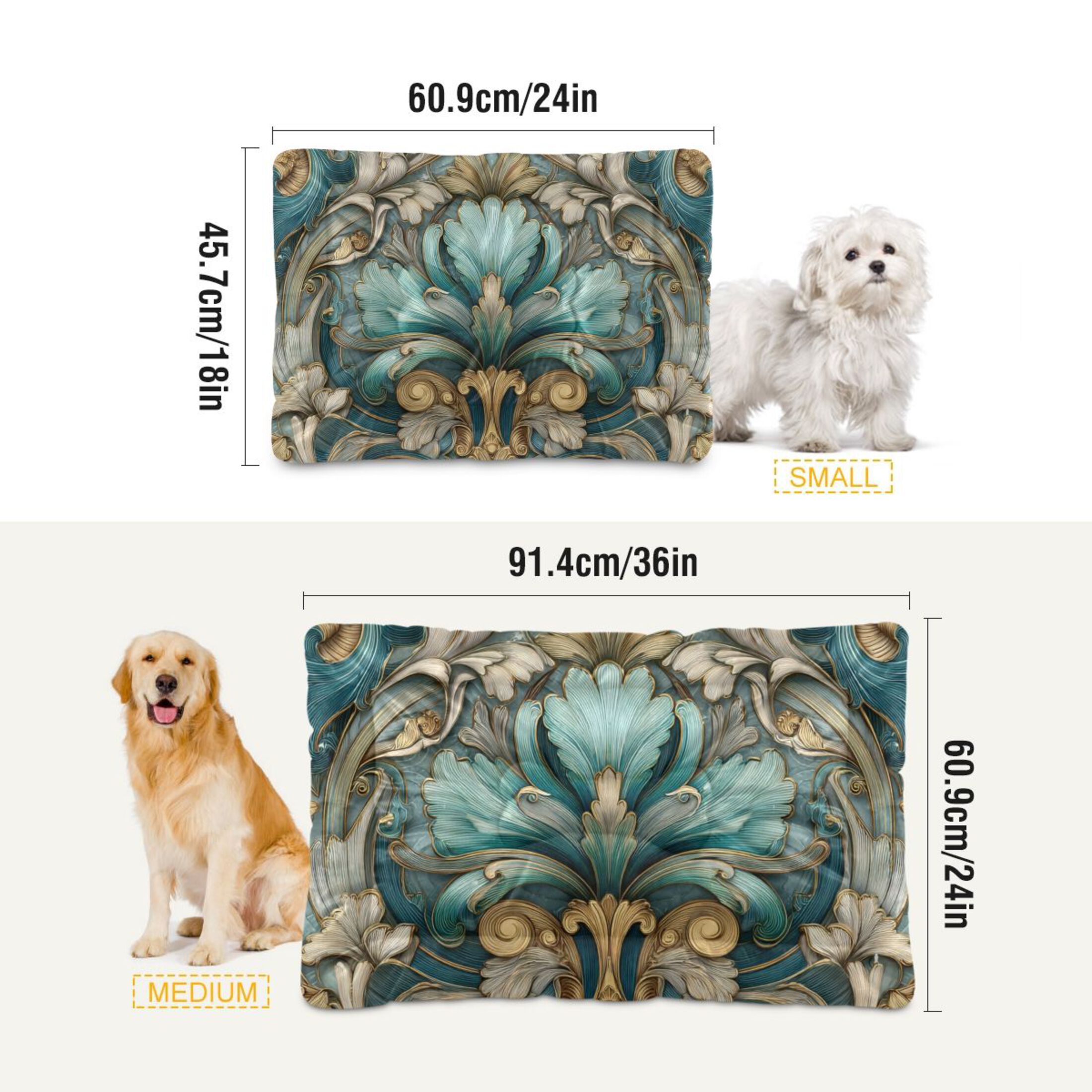 Cozy Mat Pet Bed Indoor Outdoor Warm Soft For Cat Dog Puppy(S/M) Detailed Vintage