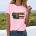 thumbnail image 2 of ORT 4th of July Shirts Women American Flag T Shirts American Flag T-Shirts Tops Crewneck Summer T-Shirt(Pink,S), 2 of 6