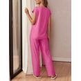 thumbnail image 4 of Ekouaer Womens Pajama Sets Cap Sleeve Sleepwear Tops and Long Pants Comfy Pjs 2 Piece Lounge Set with Pockets, 4 of 6