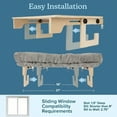 thumbnail image 4 of Cat Bed for Window Sill Cat Window Perch with Bolster and Removable Washable Cover Window Hammock with Sturdy Wood Frame for Large Cats Pet Beds for Indoor Cats by Gray, 4 of 7