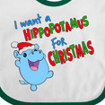 thumbnail image 4 of Inktastic I Want a Hippopotamus For Christmas Cute Stuffed Hippo Boys or Girls Baby Bib, 4 of 4