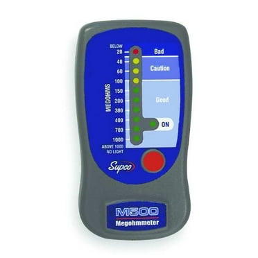 Supco Megohmmeter, 500V DC, LED, Case M500